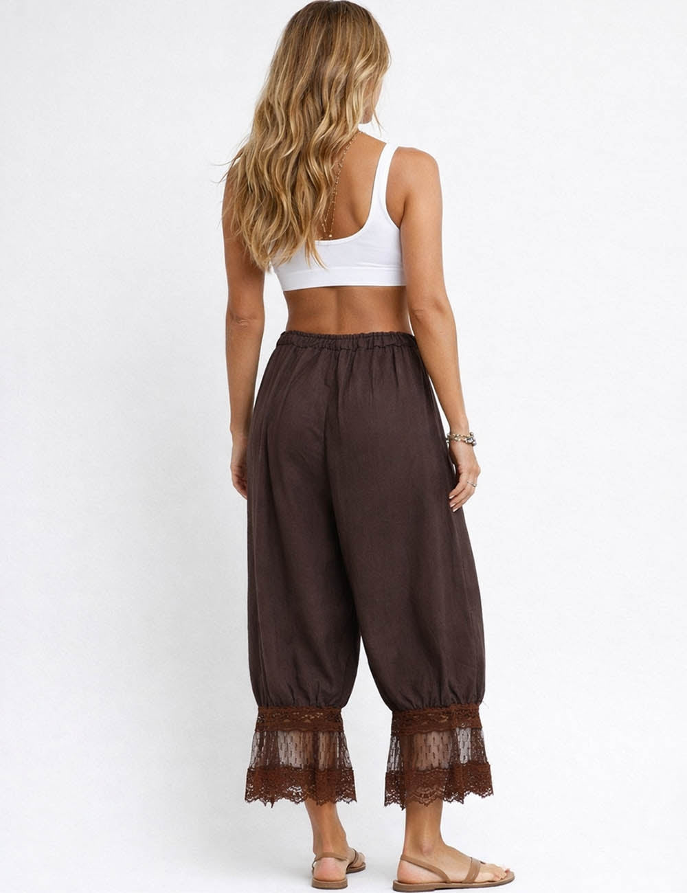 Lace Ballon Fit Crop Pants