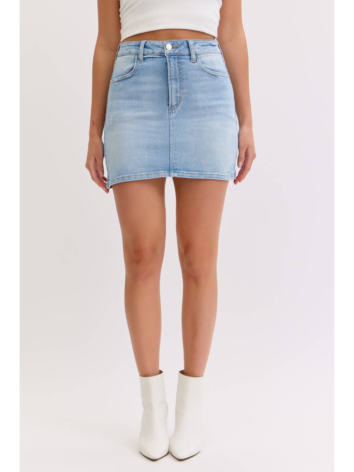 Denim Mid Rise Mini Skirt
