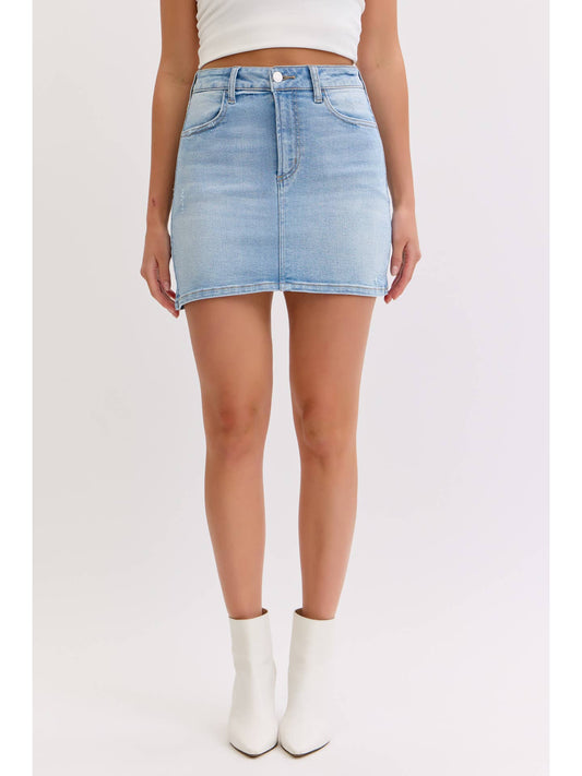 Denim Mid Rise Mini Skirt