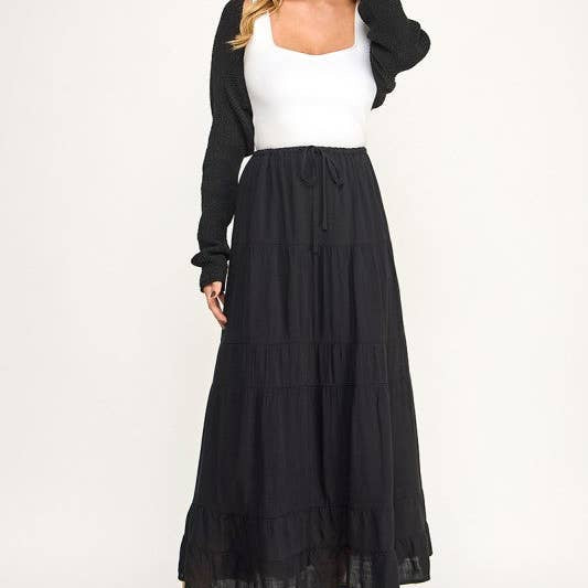 Tiered Maxi Pocket Skirt