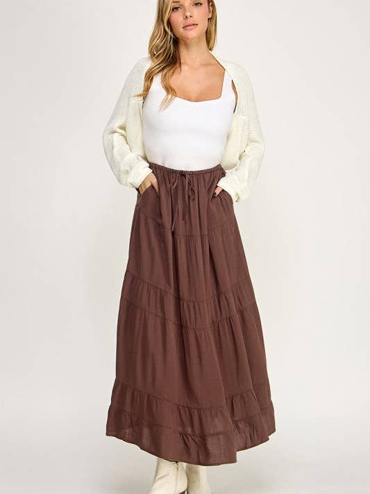 Tiered Maxi Pocket Skirt
