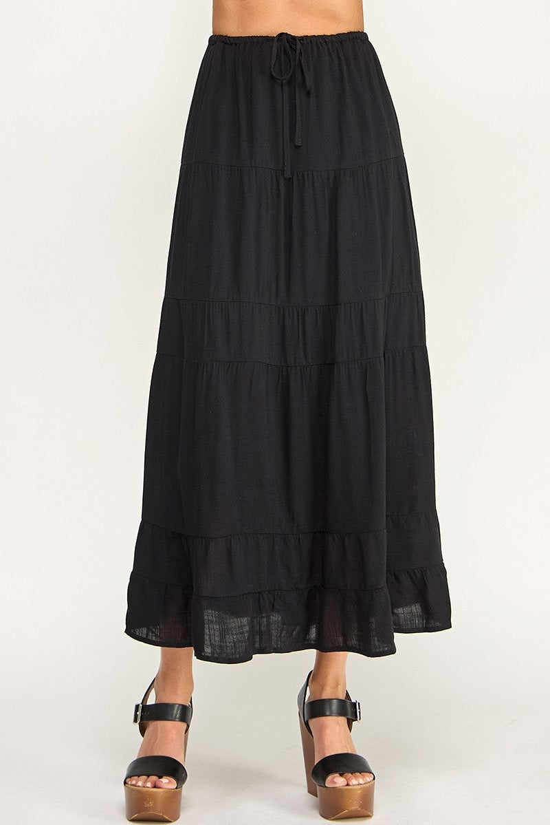 Tiered Maxi Pocket Skirt