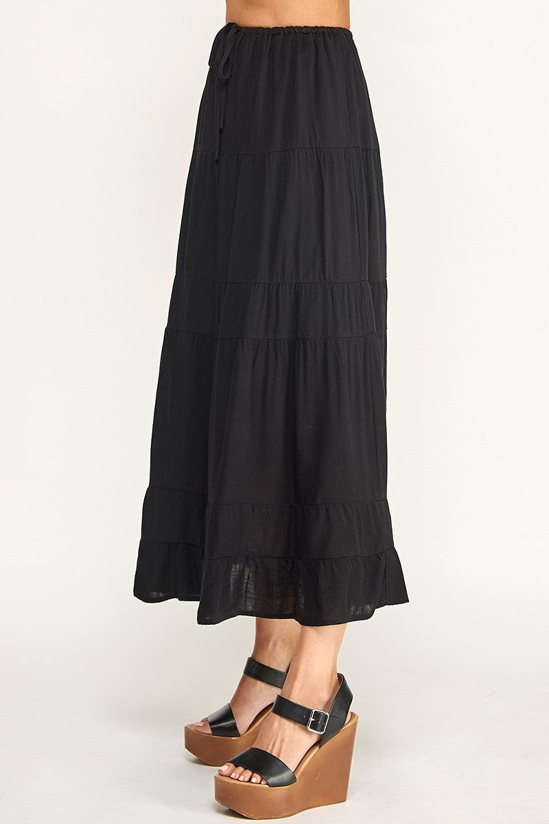 Tiered Maxi Pocket Skirt