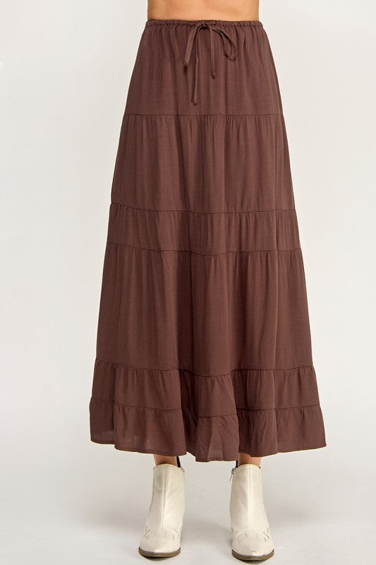 Tiered Maxi Pocket Skirt