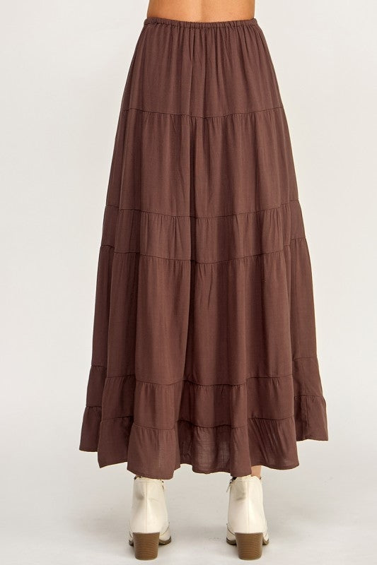 Tiered Maxi Pocket Skirt