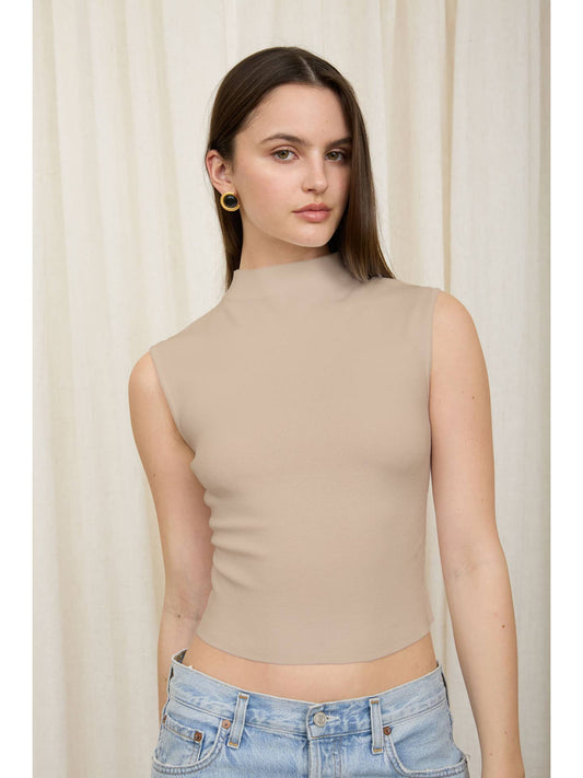 Seamless Mock Neck Knit Top