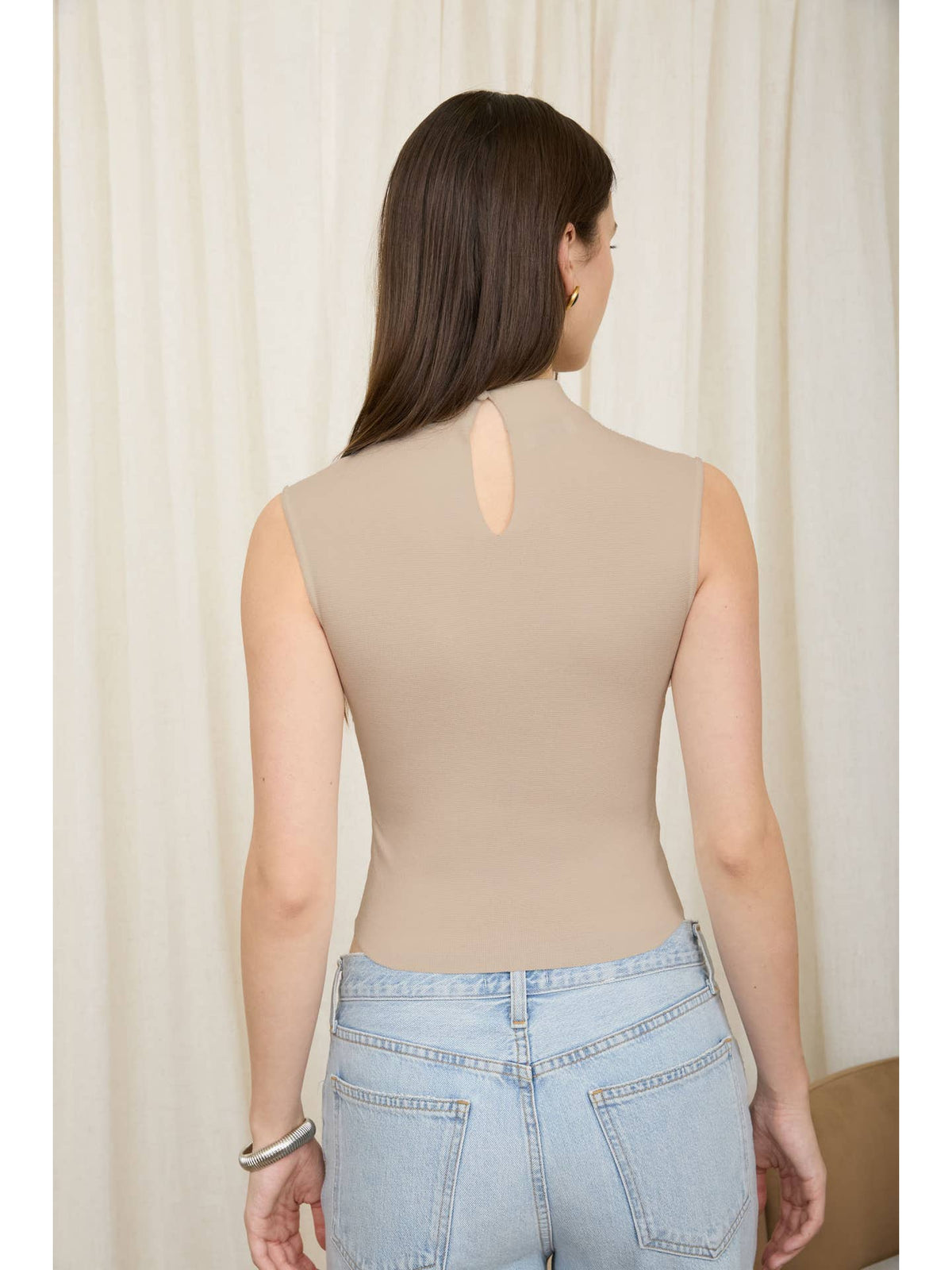 Seamless Mock Neck Knit Top