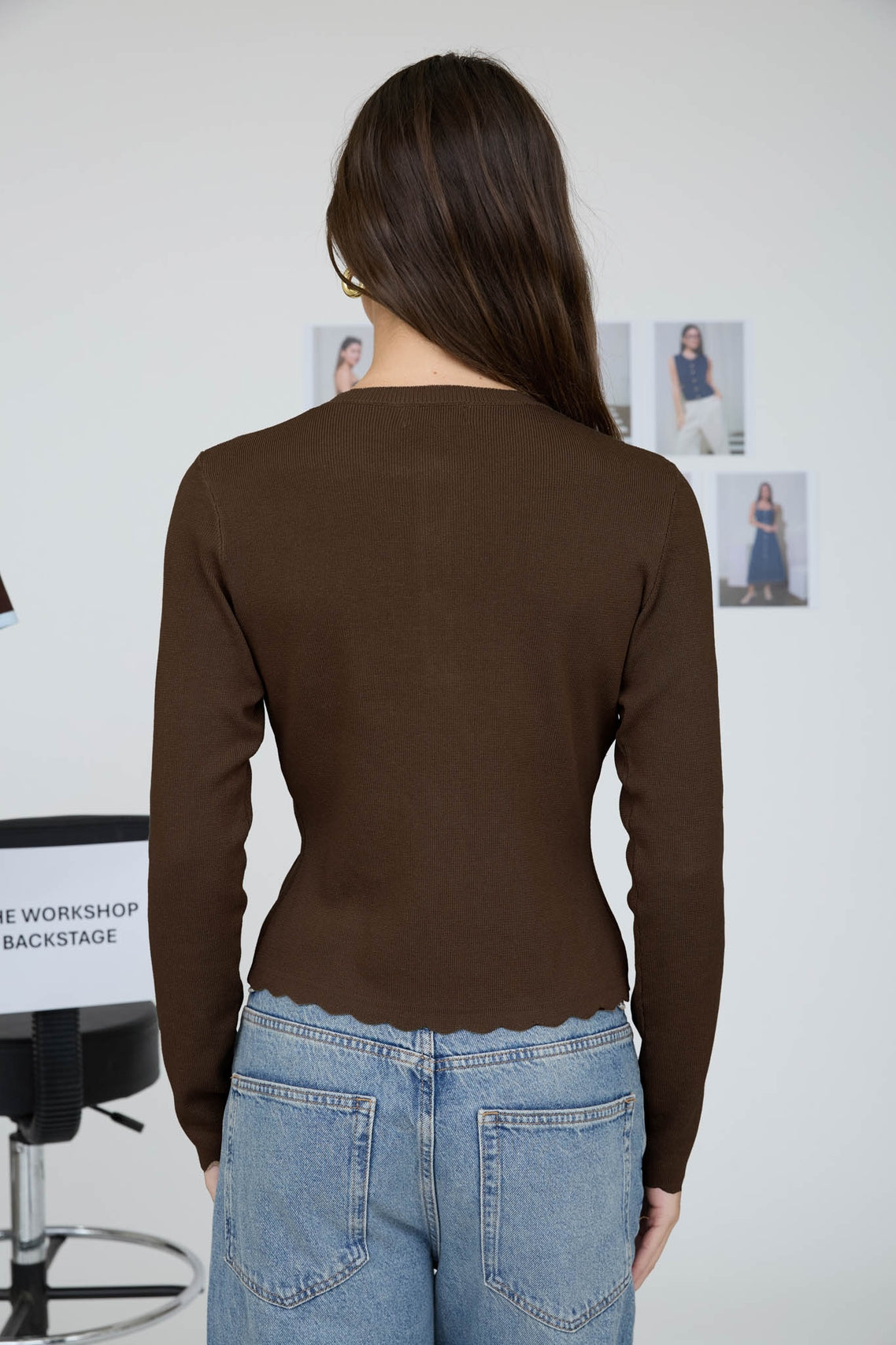 Scallop Button Cardigan Top