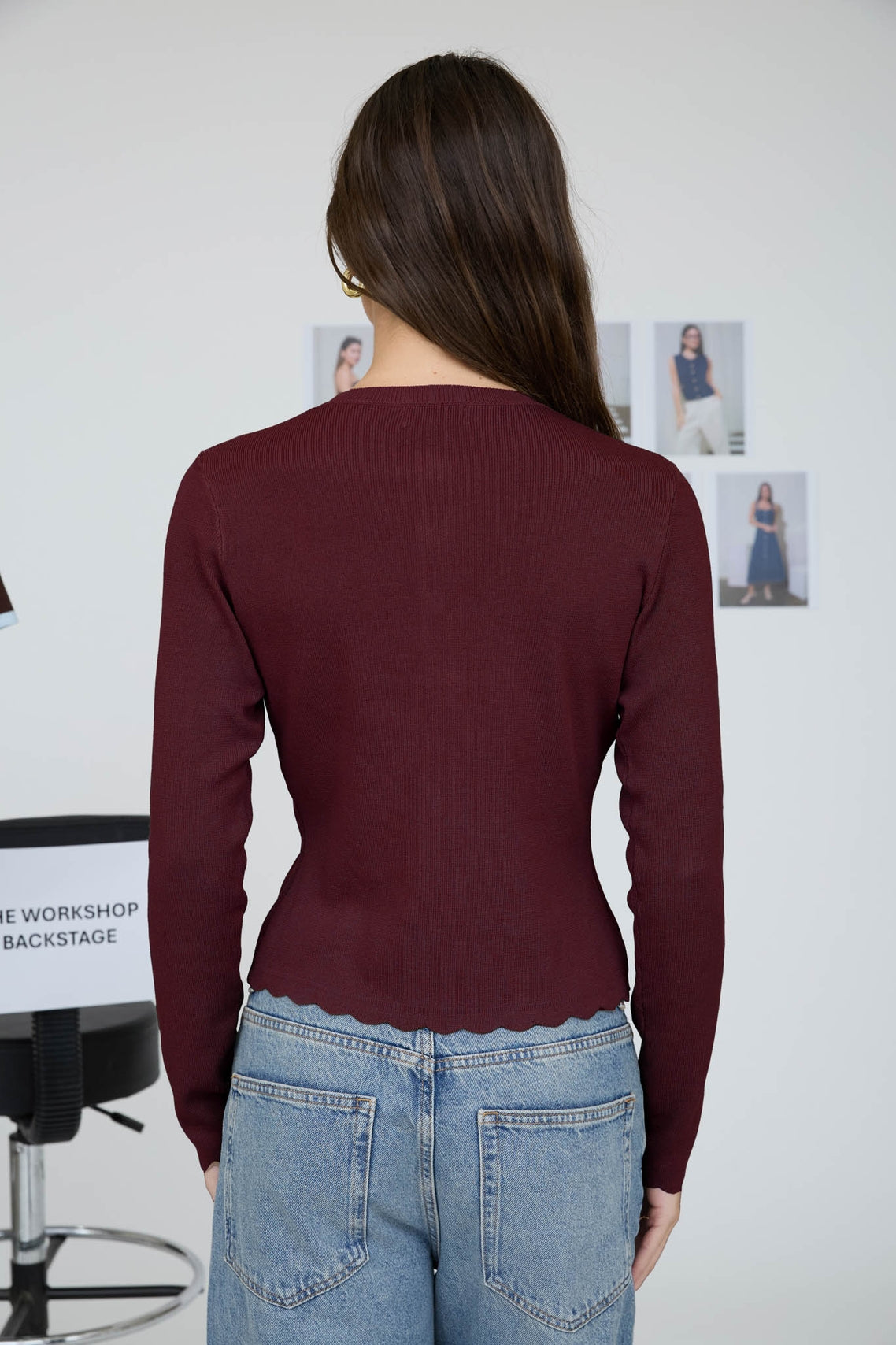 Scallop Button Cardigan Top