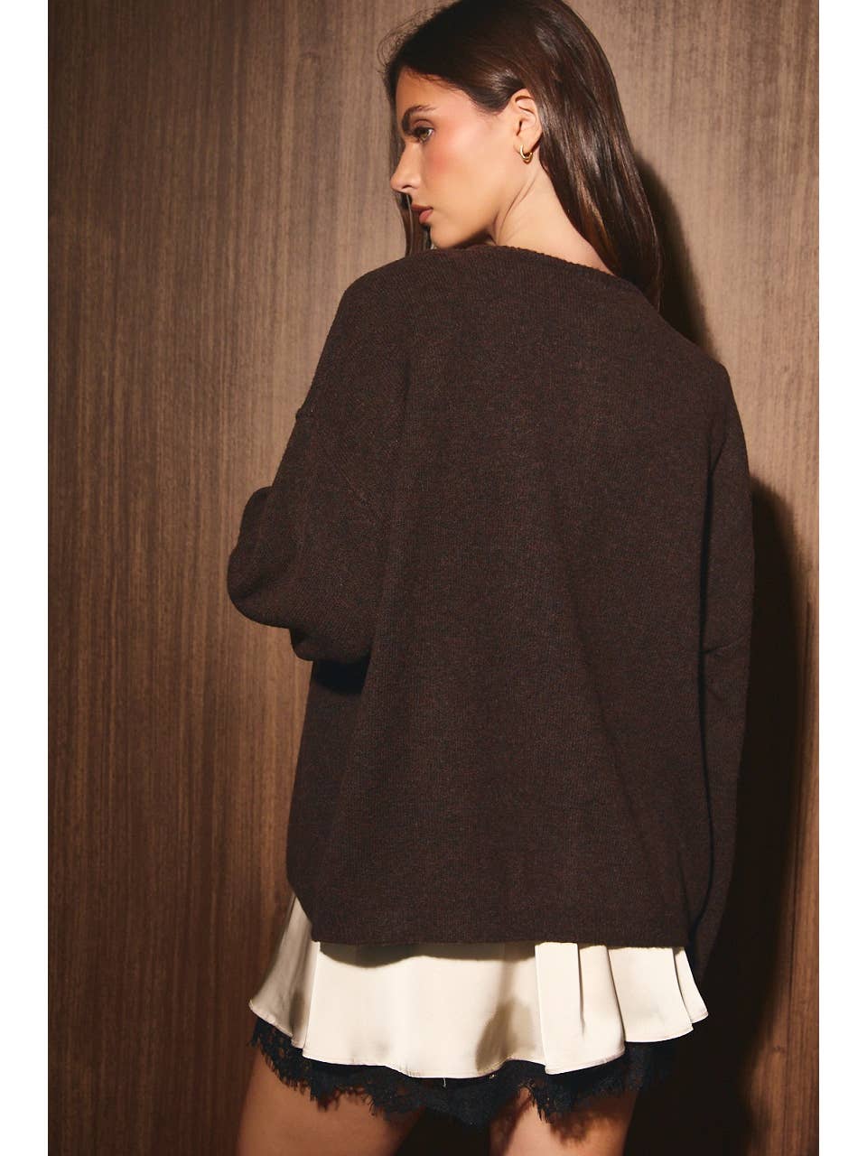 Oversize Crew Neck Cardigan
