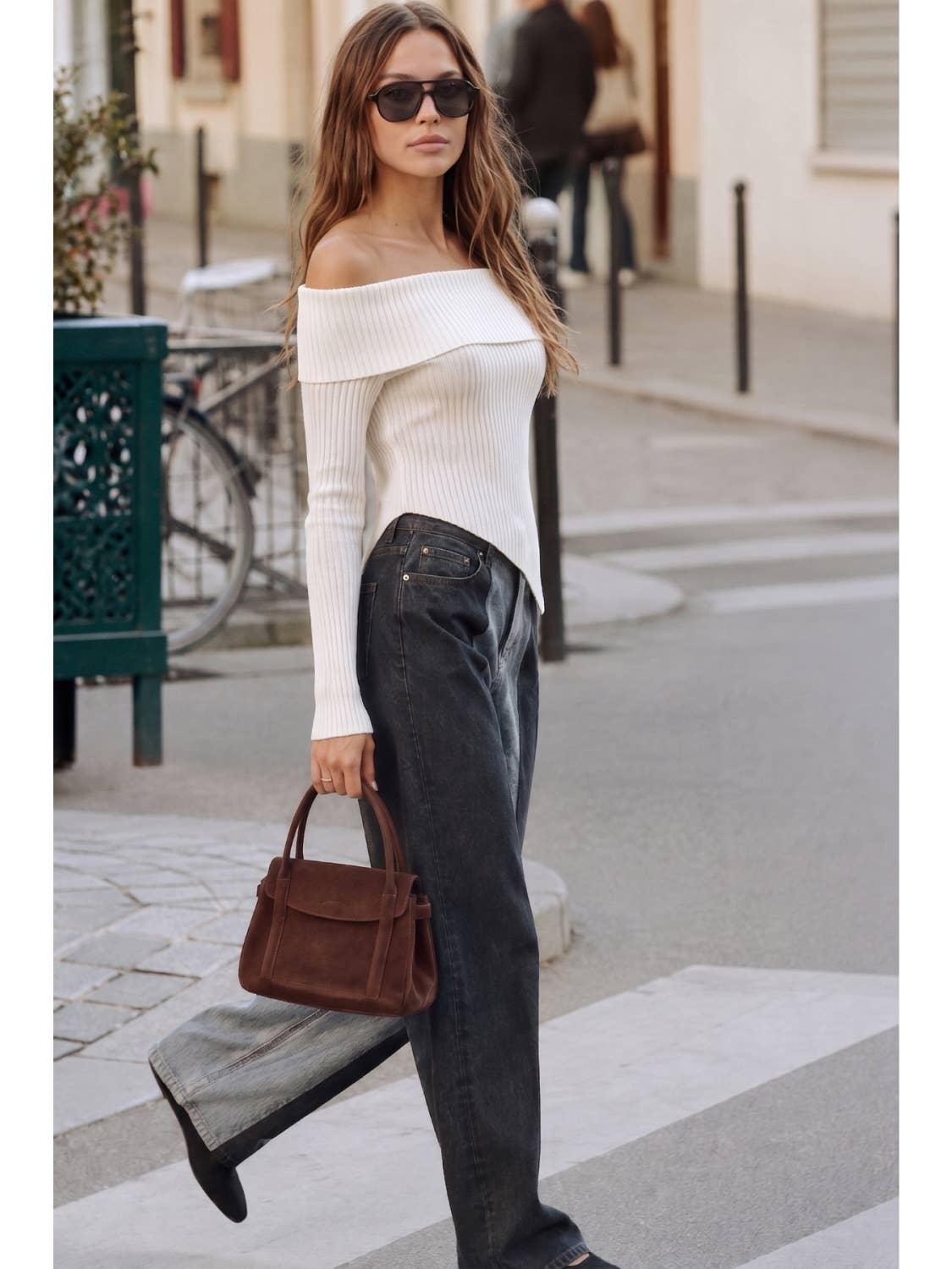 Asymmetric Off Shoulder Top