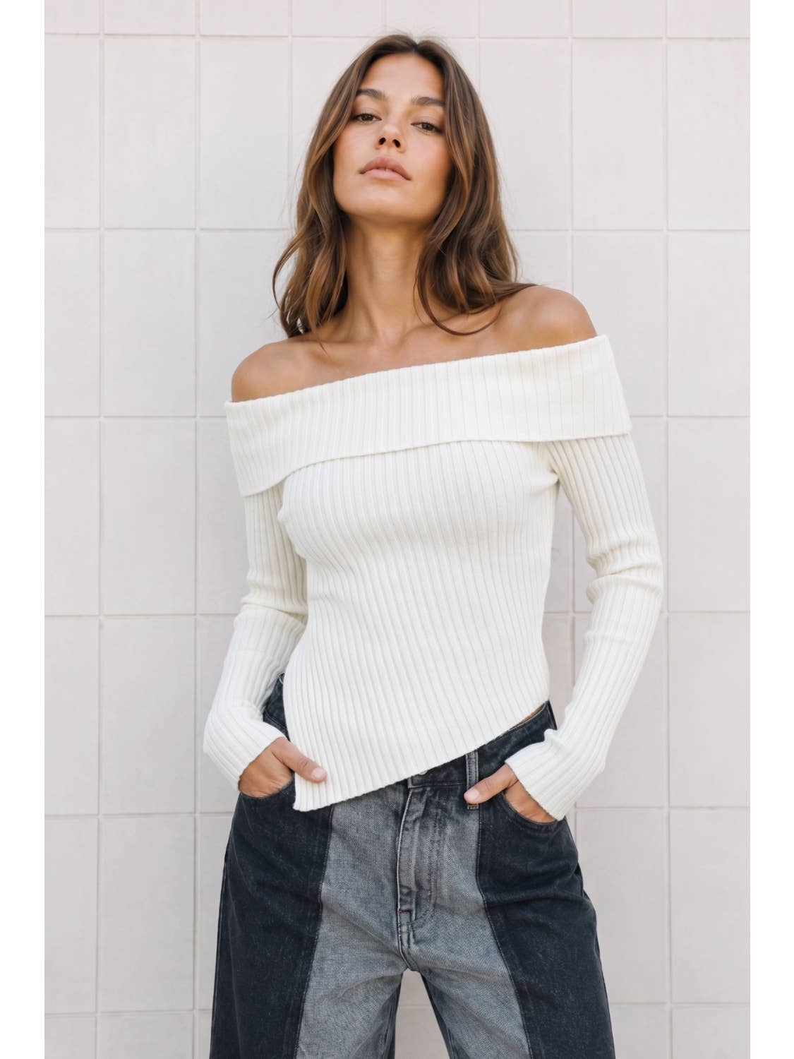 Asymmetric Off Shoulder Top