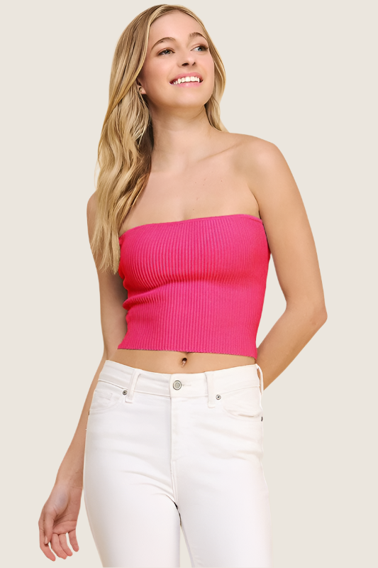 Techno Ribbed Tube Top,Tops,RIBBED, SLEEVELESS, Tube Top- DEFIANT