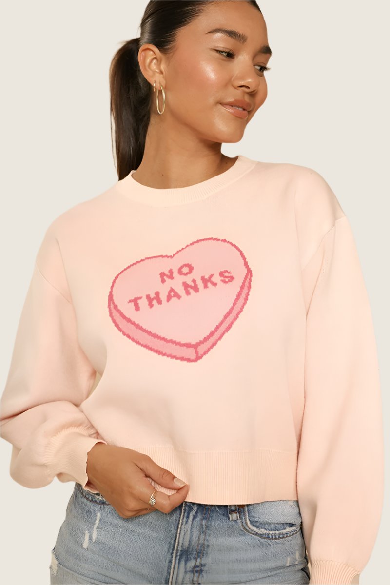 No Thanks Candy Heart Sweater