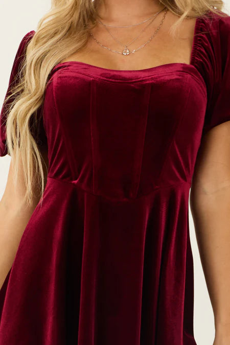 Red Velvet Sweetheart Mini Dress