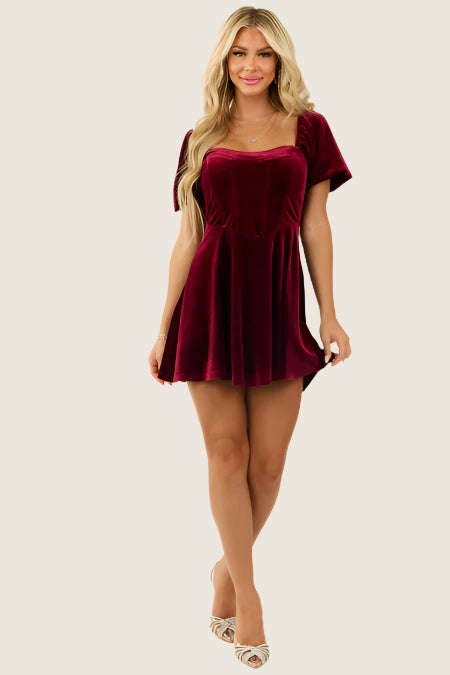 Red Velvet Sweetheart Mini Dress