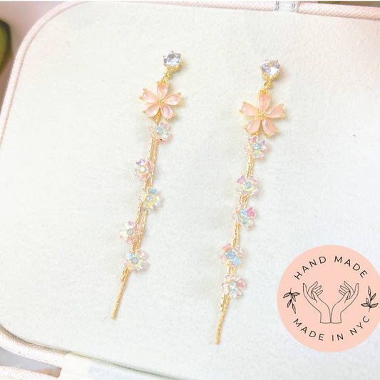Sakura Flower Dangle Earrings