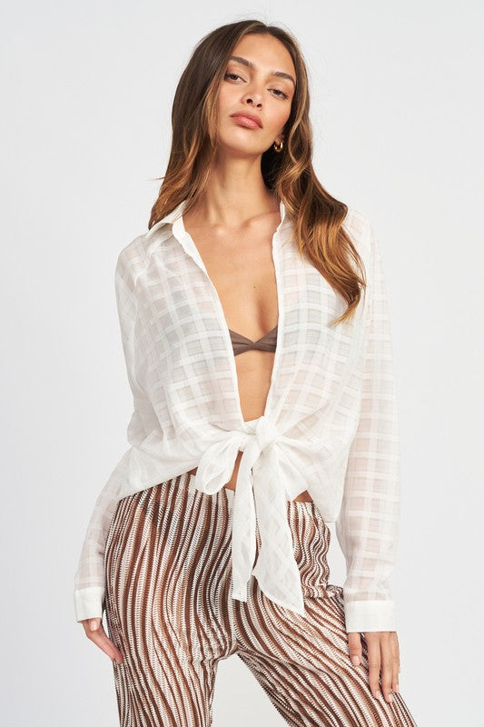 Front Tie Cover Up Top (Shipping Only)