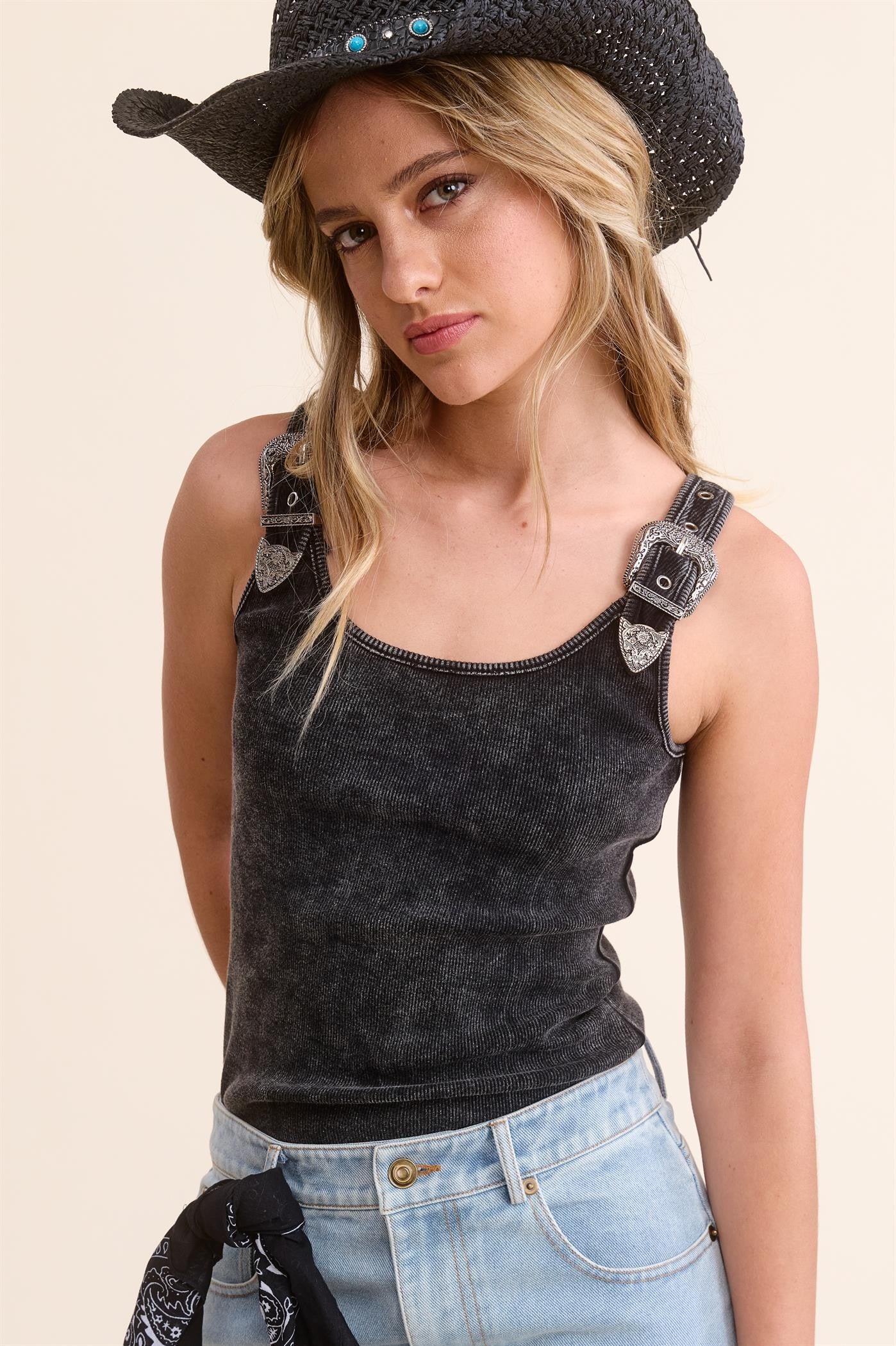 Western Buckle Tank Top