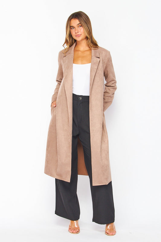 Suede Longline Coat