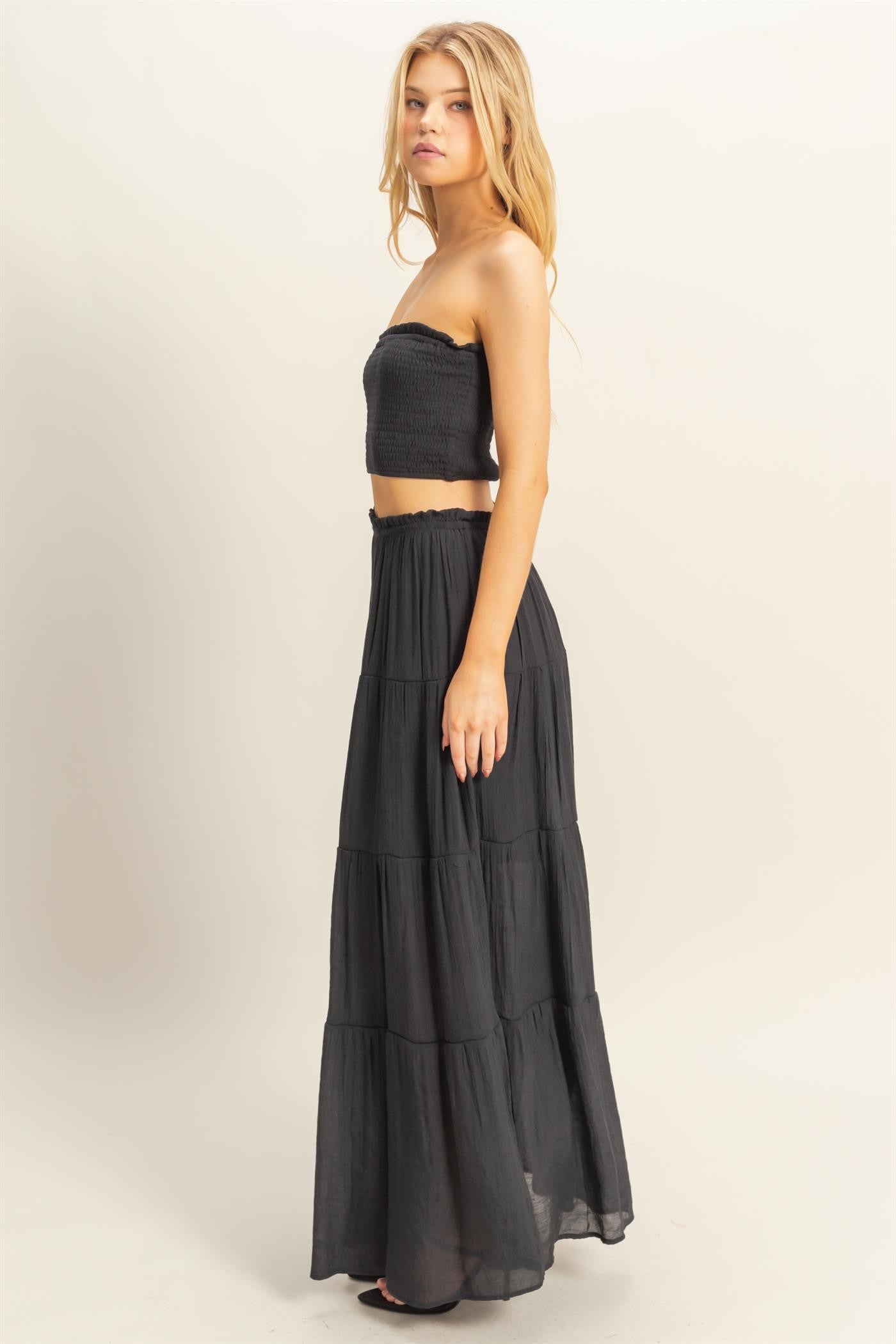 Smocked Top and Maxi Skirt Set