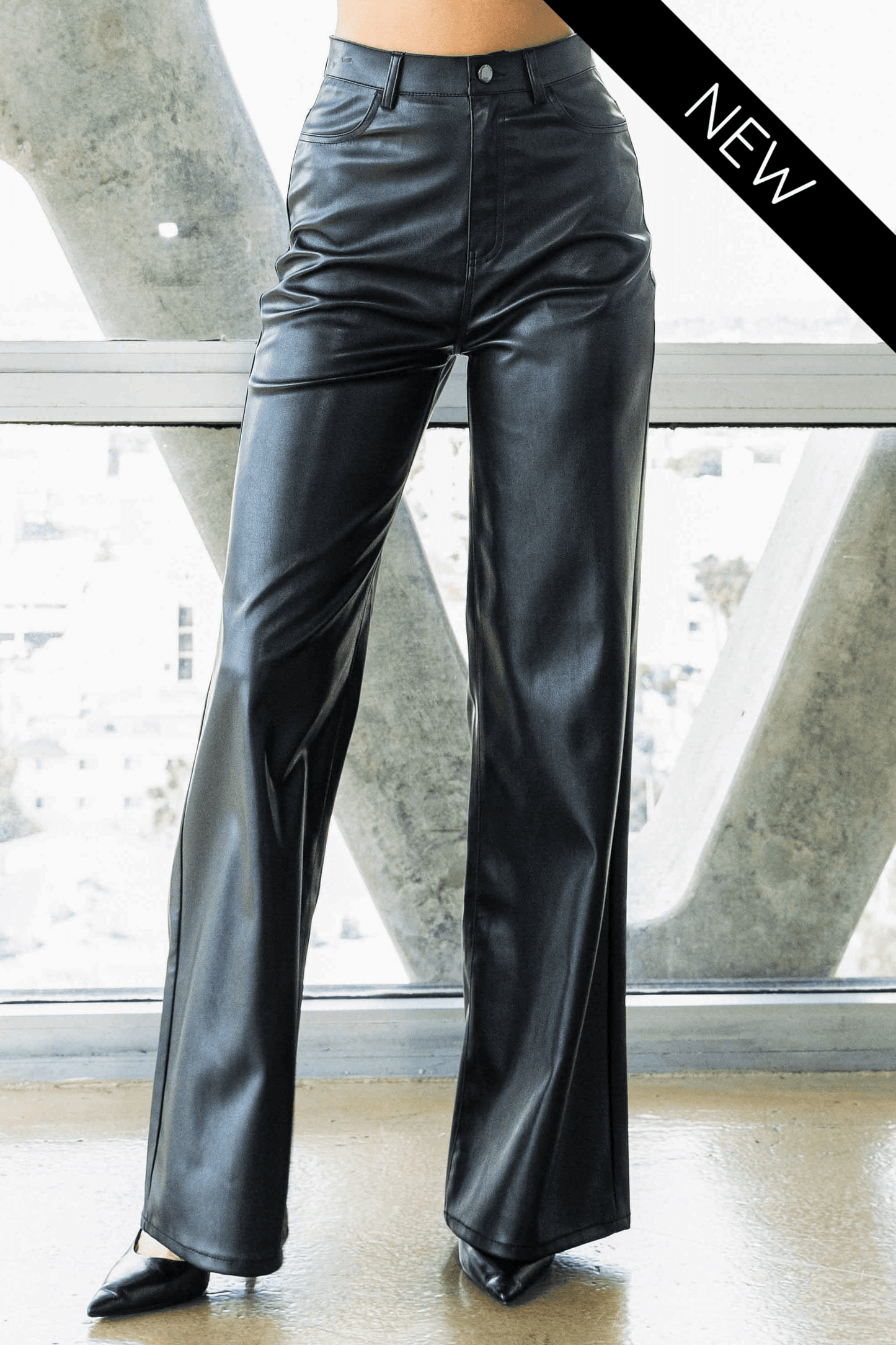 Leather Wide Leg Pants