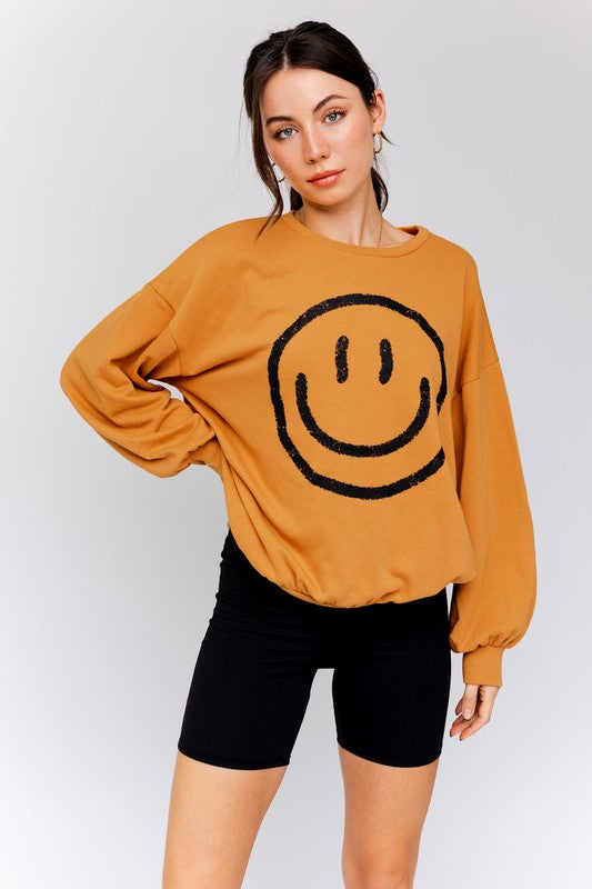 Smiley Sweatshirt,Tops,GRAPHIC TEE, GRAPHIC TEES, SWEATSHIRT- DEFIANT