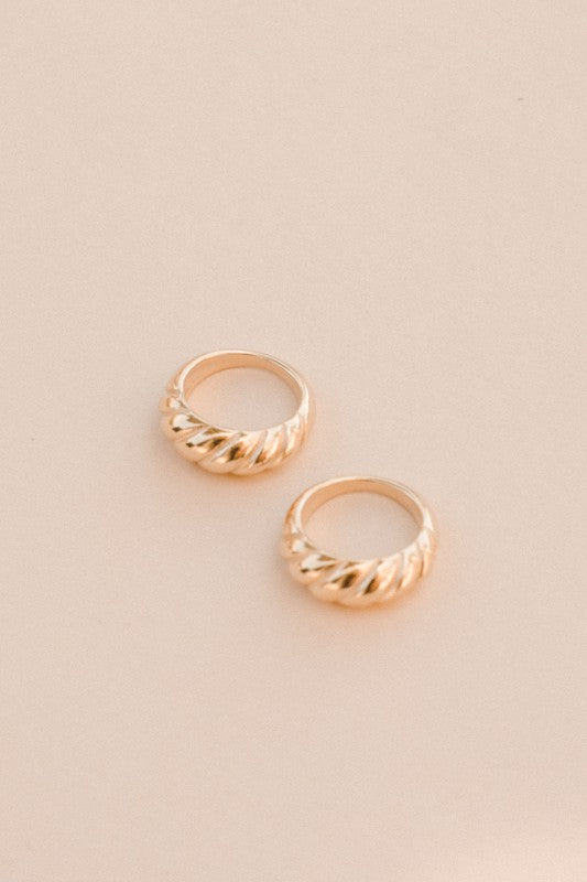 18K Gold Plated Twist Ring,ACCESSORIES,GOLD JEWELRY, JEWELRY, RINGS- DEFIANT