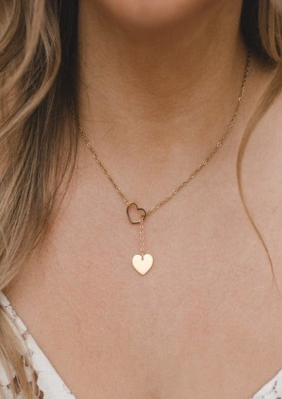 18K Gold Heart Necklace,ACCESSORIES,GOLD JEWELRY, JEWELRY, NECKLACE- DEFIANT