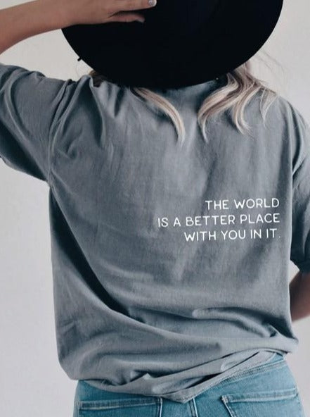 THE WORLD IS TEE,Tops,CASUAL, GRAPHIC TEE, LOUNGE, OVERSIZE, T-SHIRT- DEFIANT