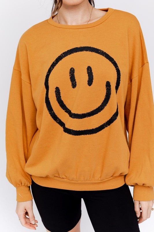 Smiley Sweatshirt,Tops,GRAPHIC TEE, GRAPHIC TEES, SWEATSHIRT- DEFIANT