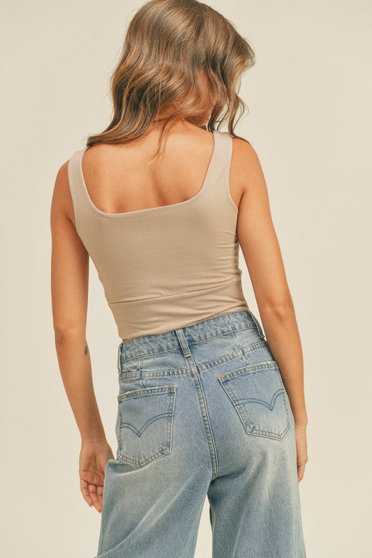Double Layered Square Neck Crop Top,Tops,BASIC, BASICS, CROP TOPS, CROPPED- DEFIANT