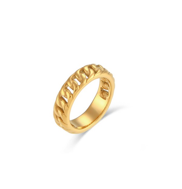 18K Gold Plated Braid Ring,ACCESSORIES,GOLD JEWELRY- DEFIANT