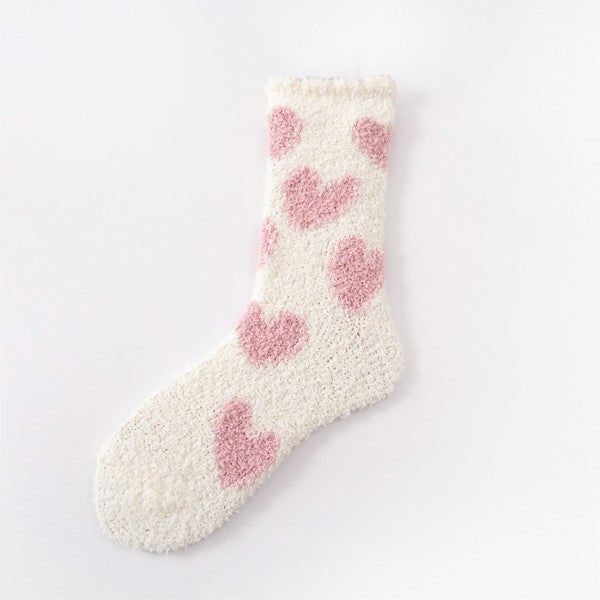Hearts Fuzzy Socks,ACCESSORIES,Socks- DEFIANT