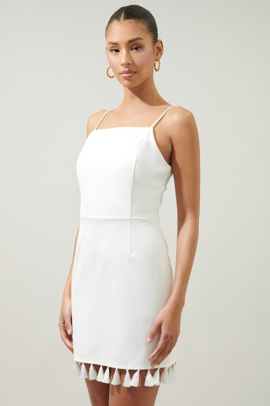 White Tassel Dress,Dresses,- DEFIANT