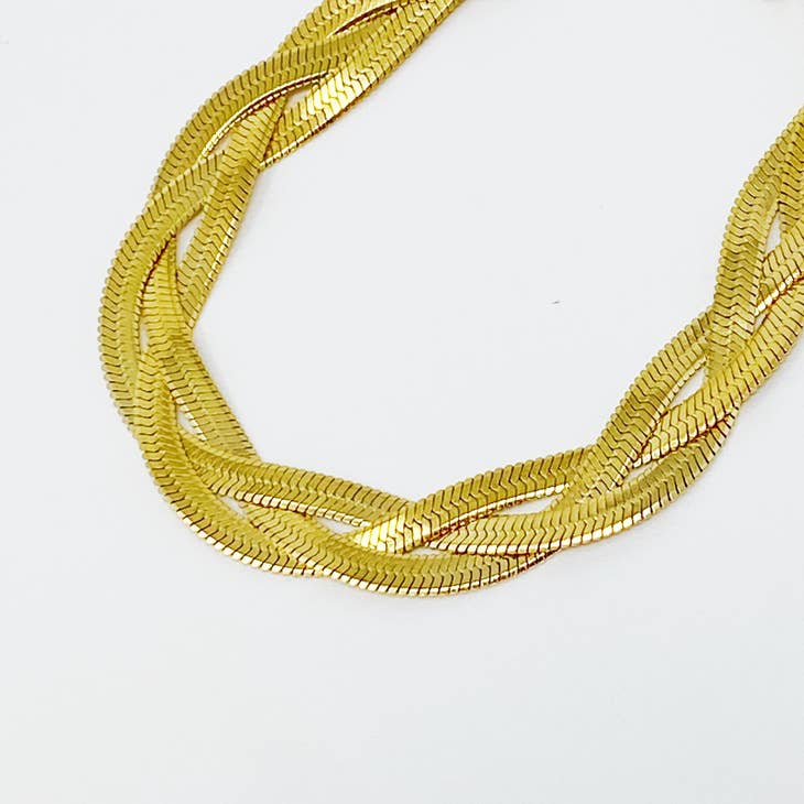 Braided Herringbone Chain Bracelet,Bracelets,Faire- DEFIANT