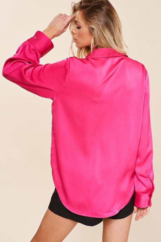 Zoey Silk Top,Tops,BLOUSE, BLOUSES, BUTTON DOWN, LONG SLEEVE, SATIN, SILK- DEFIANT