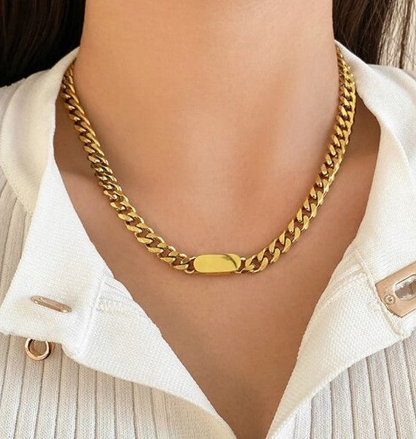 18K Gold Plated Chunky Necklace,ACCESSORIES,GOLD JEWELRY, NECKLACE- DEFIANT