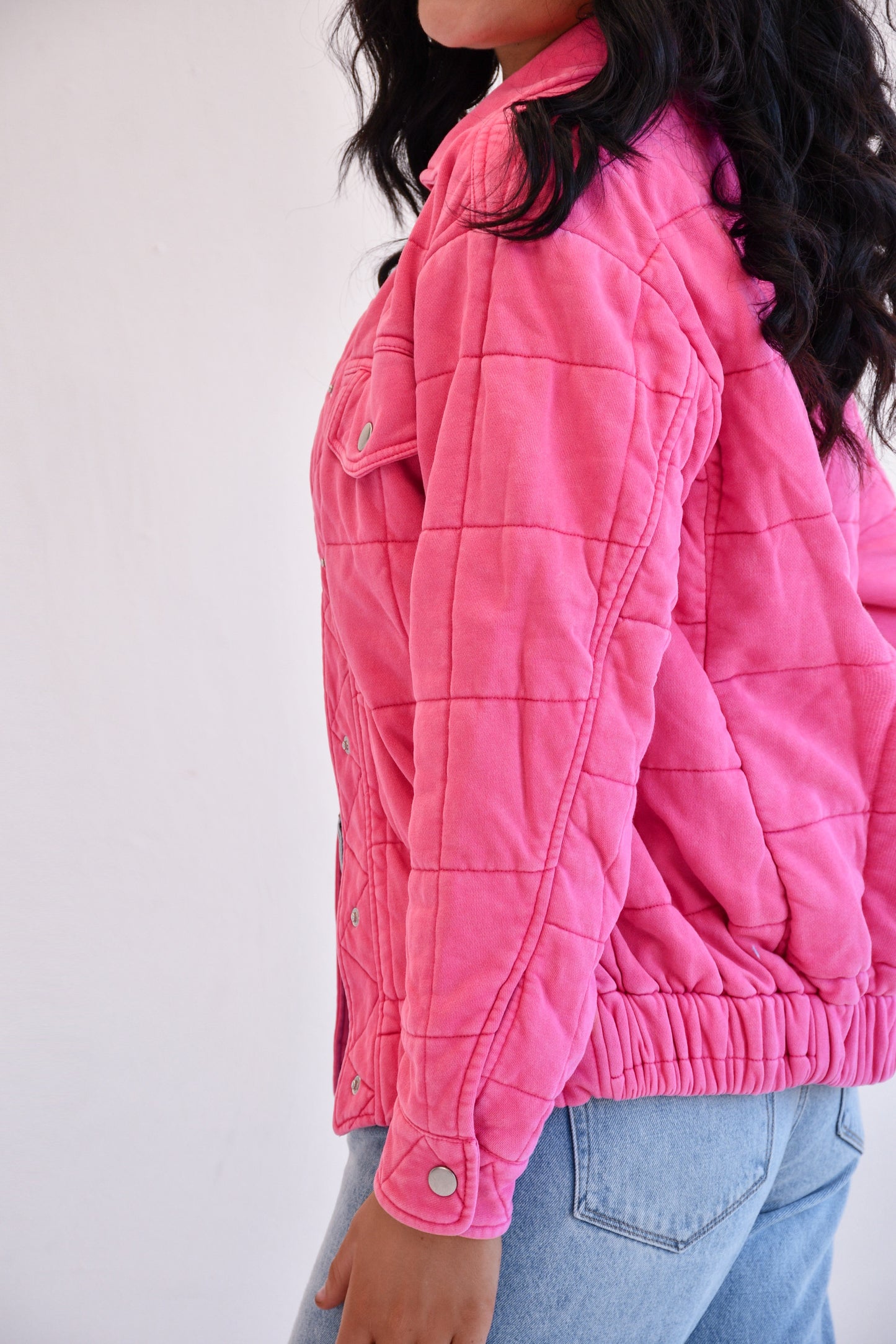 Hot Pink Quilted Bomber Jacket,Coats & Jackets,COAT, JACKET, Jackets & Blazers- DEFIANT