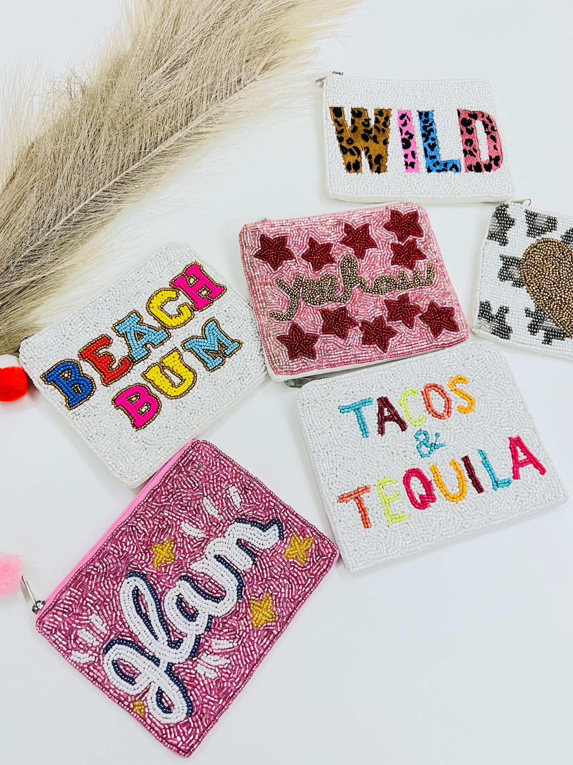 Beaded Coin Purse,ACCESSORIES,BEADED, COIN PURSE, ZIPPER- DEFIANT