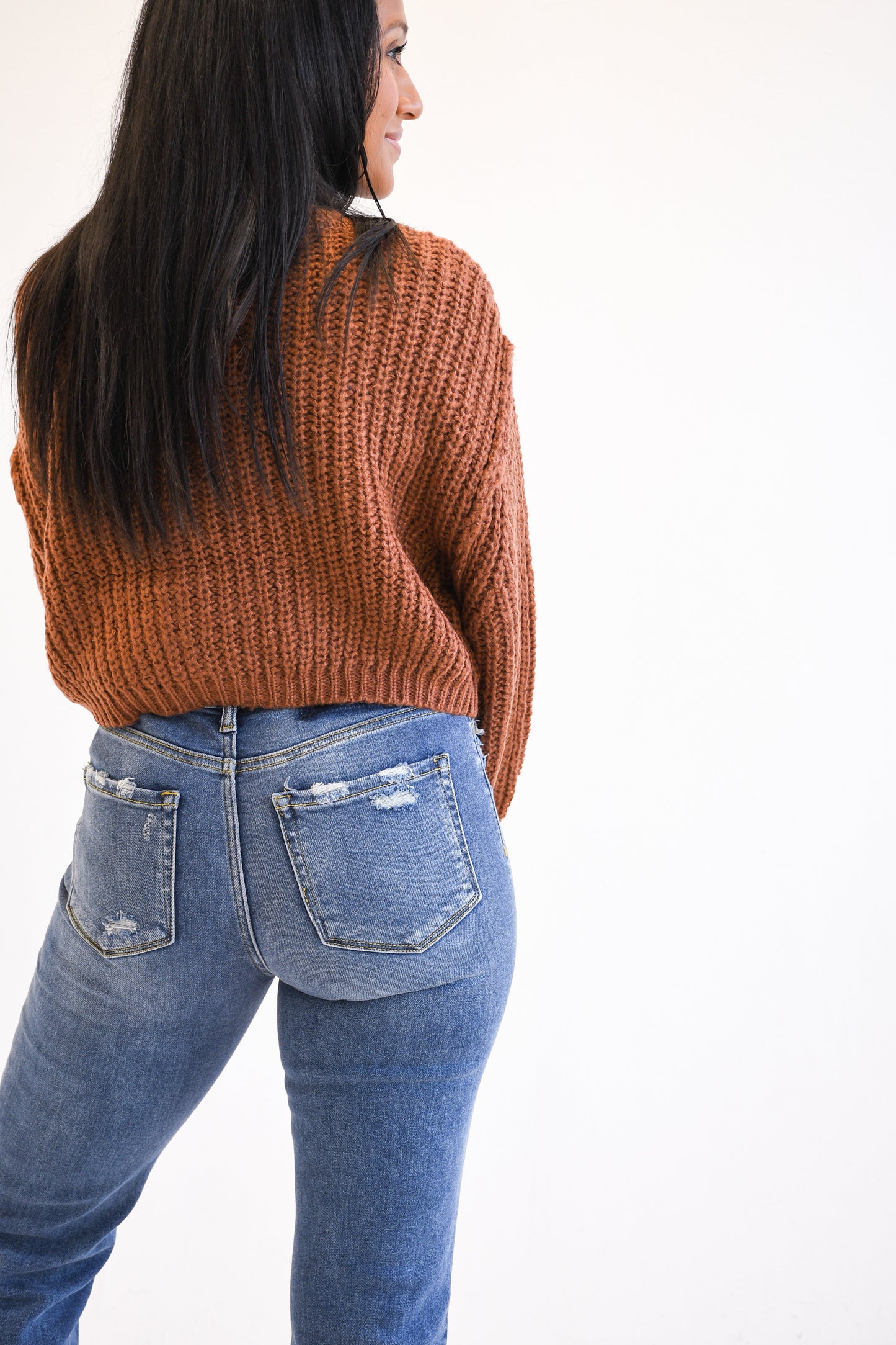 Autumn Brown Crop Sweater (Size Small),Tops,SWEATER, SWEATERS- DEFIANT