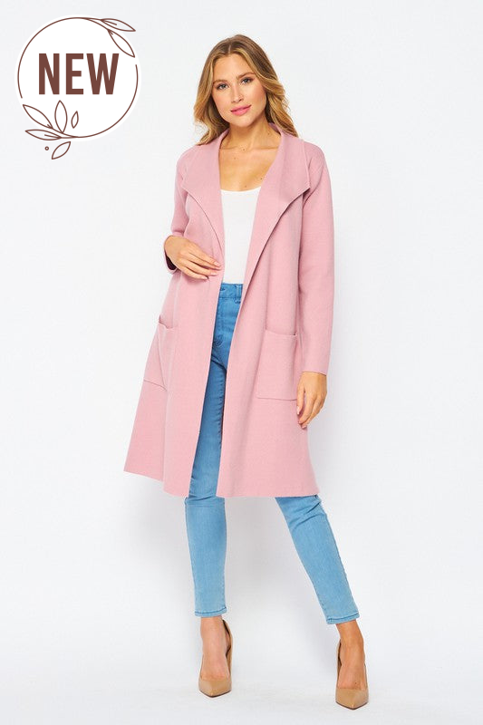Blush Longline Open Coat